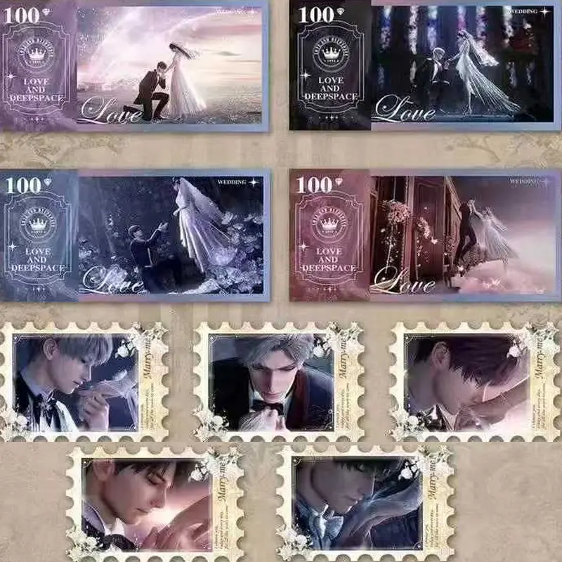 100Pcs/2025 New Love And Deep Space Wholesale Cosplay Cartoon Holographic Stamping Cards Blind Box Hobbies Gifts