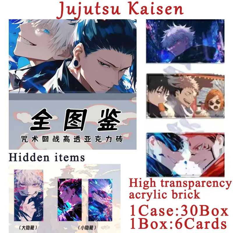 2025 Wholesale Jujutsu Kaisen Original High Definition Acrylic Collection Card Limited  Anime Character Board Games Toys Gift