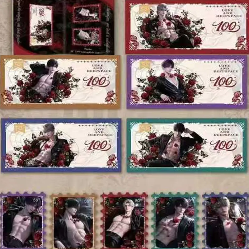 100Pcs/2025 New Love And Deep Space Wholesale Cosplay Cartoon Holographic Stamping Cards Blind Box Hobbies Gifts