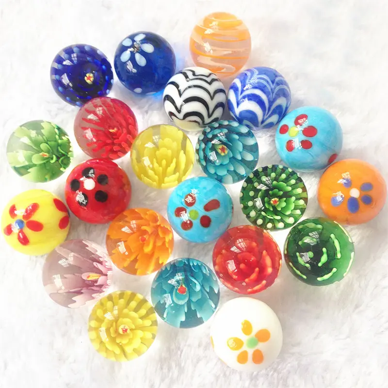25mm Glass Ball Cream Console Game Pinball Machine Cattle Small Marbles Run Pat Toys Parent-child Machine Beads For Kids
