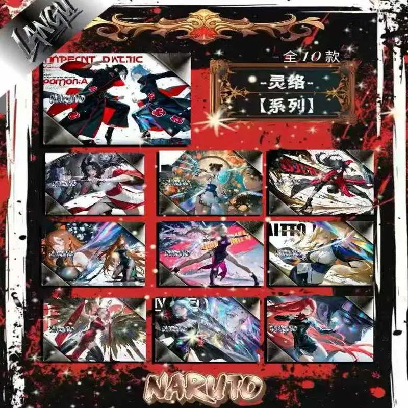 Full New Naruto Metal Collection Card Booster Box Lan Gu Culture Anime Character Board Game Card Toy Gift And Hobbies Gifts