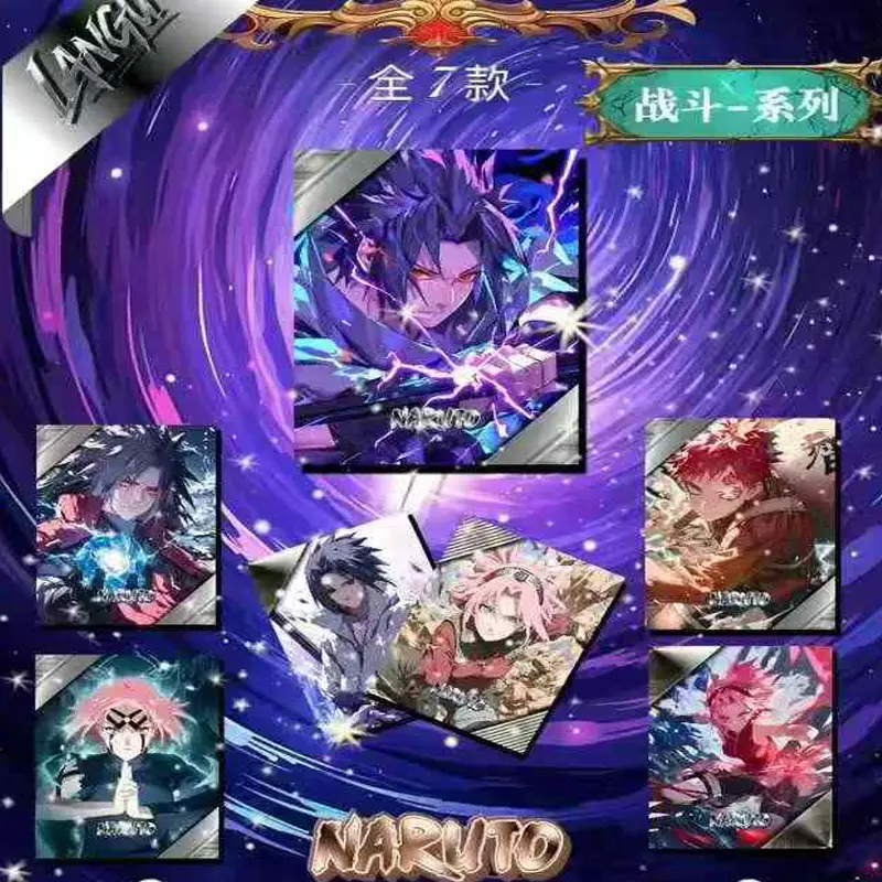 Full New Naruto Metal Collection Card Booster Box Lan Gu Culture Anime Character Board Game Card Toy Gift And Hobbies Gifts