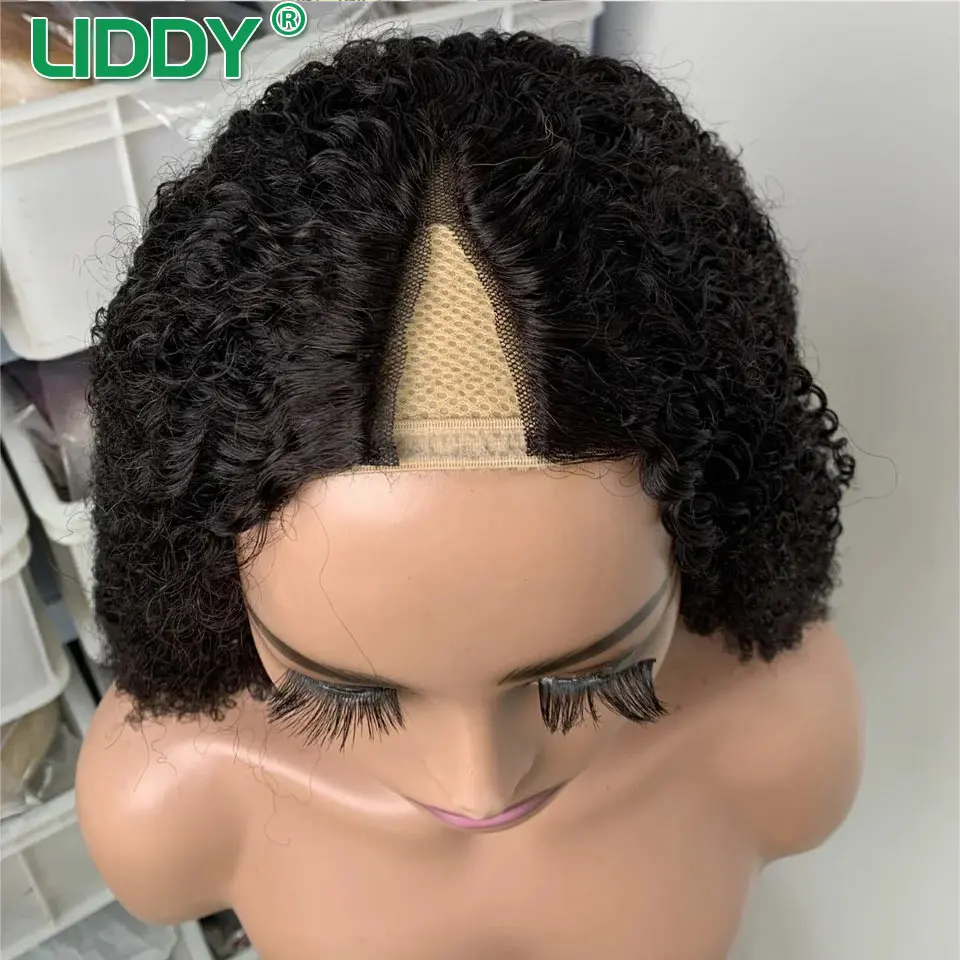 V Part Wig Human Hair No Leave Out Brazilian Kinky Curly Human Hair Wigs for Women U Part Deep Curly Wigs No Glue Wig Virgin