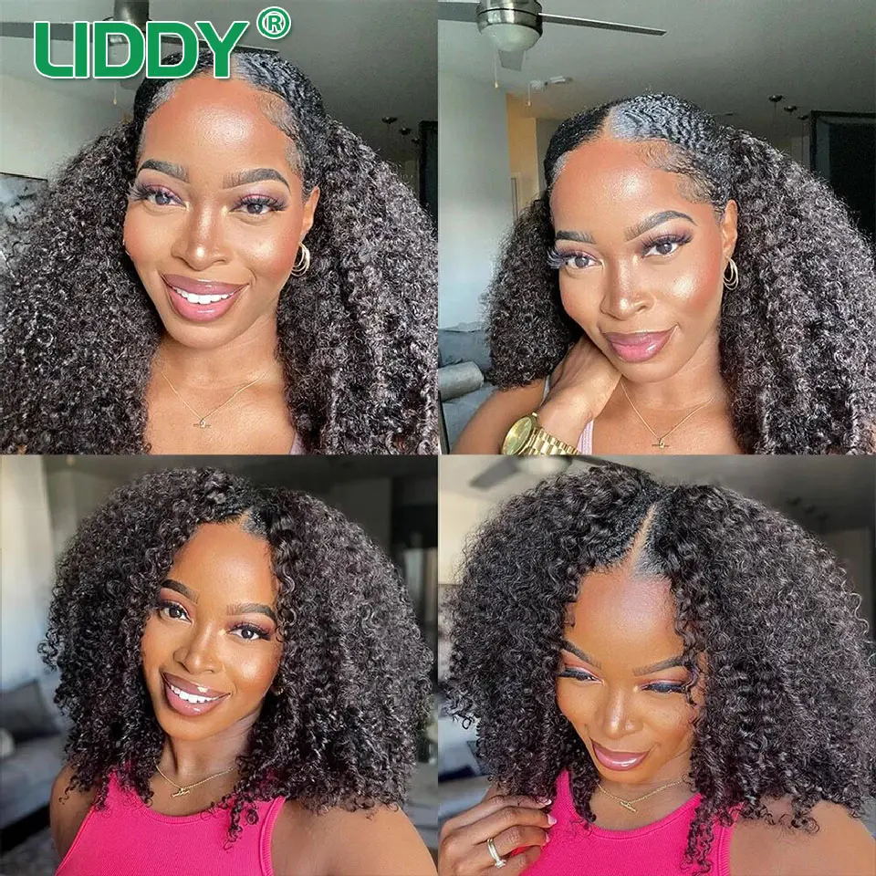 V Part Wig Human Hair No Leave Out Brazilian Kinky Curly Human Hair Wigs for Women U Part Deep Curly Wigs No Glue Wig Virgin