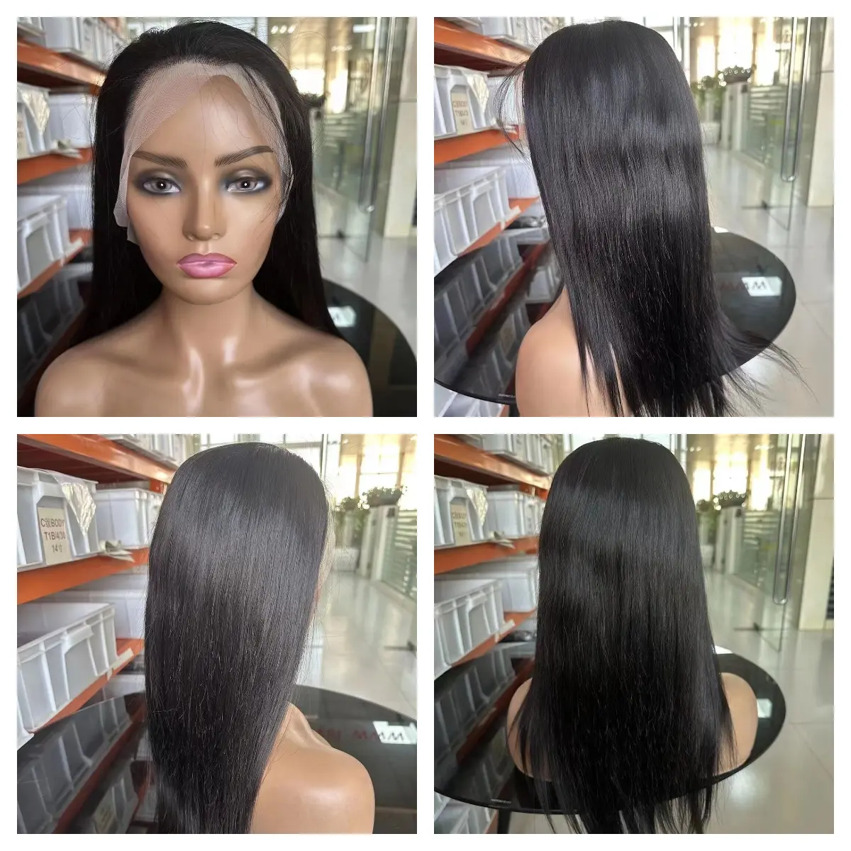 Full Lace Human Hair Wigs Straight Lace Wig Brazilian Pre Plucked Remy Hair Natural Black Color Wigs On Sale Clearance