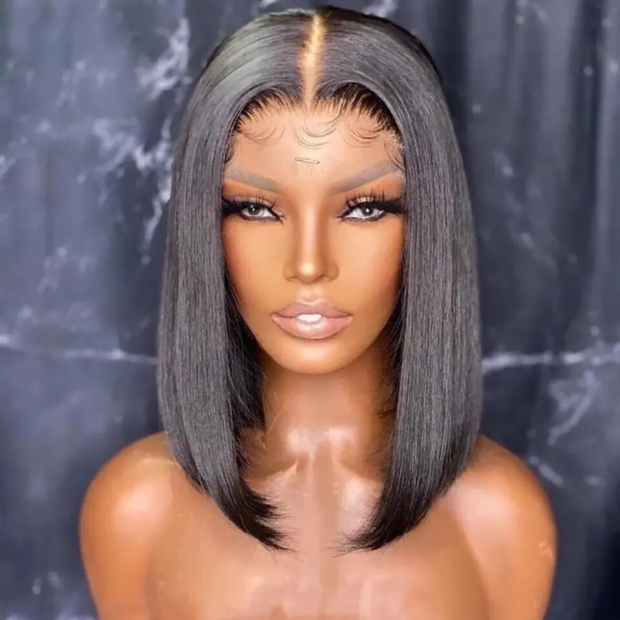 13x4 13x6 360 Short Bob Lace Brazilian Straight Wig Lace Bob Lace Human Hair Wigs for Black Women Pre Plucked  Lace Front Wigs