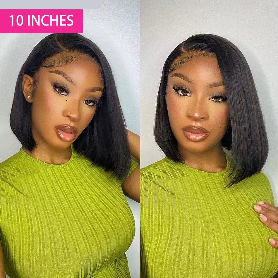 13x4 13x6 360 Short Bob Lace Brazilian Straight Wig Lace Bob Lace Human Hair Wigs for Black Women Pre Plucked  Lace Front Wigs