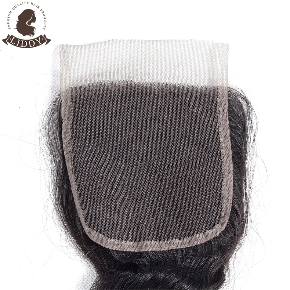 Liddy Loose Wave 4x4 Lace Closures Only Brazilian Loose Deep Human Hair Pre Plucked Transparent Lace Frontal Closure Remy