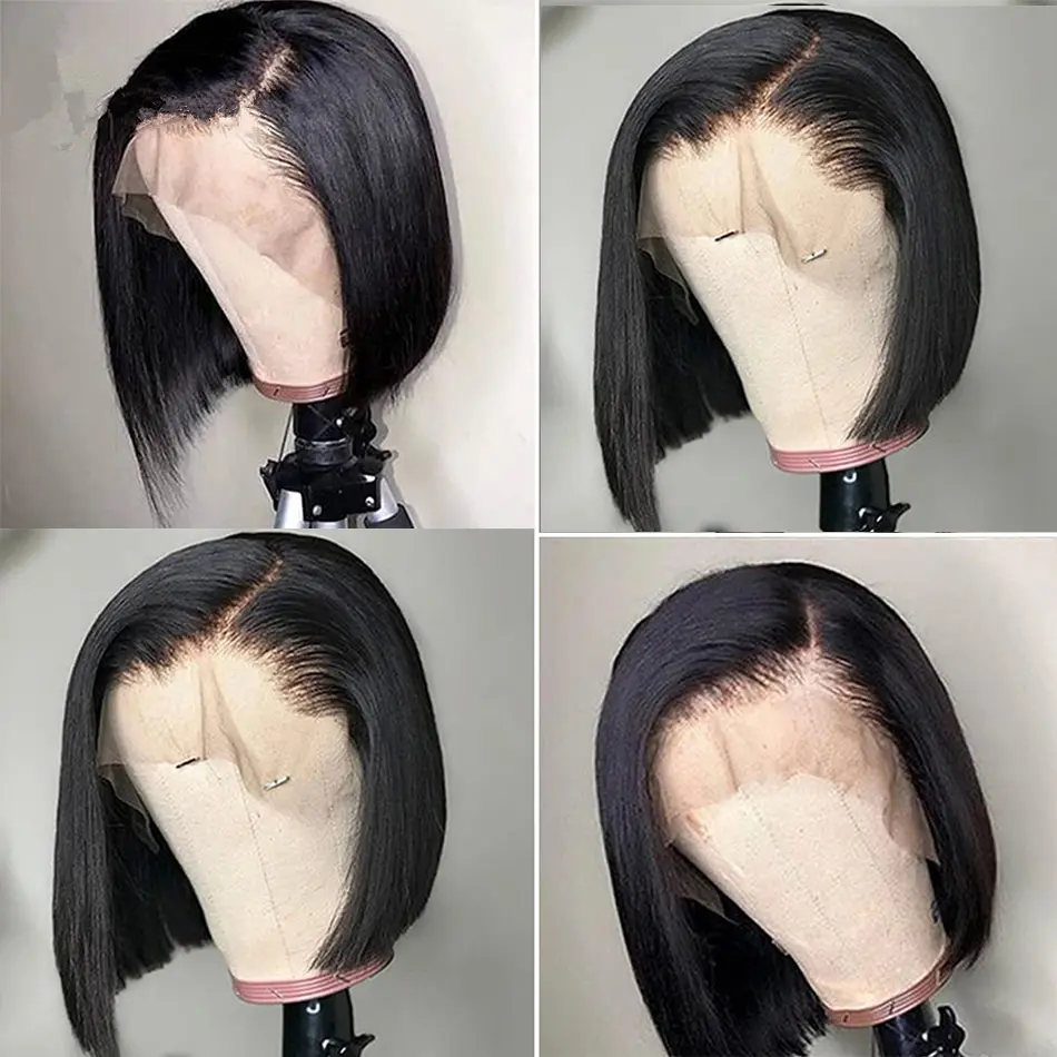 13x4 13x6 360 Short Bob Lace Brazilian Straight Wig Lace Bob Lace Human Hair Wigs for Black Women Pre Plucked  Lace Front Wigs