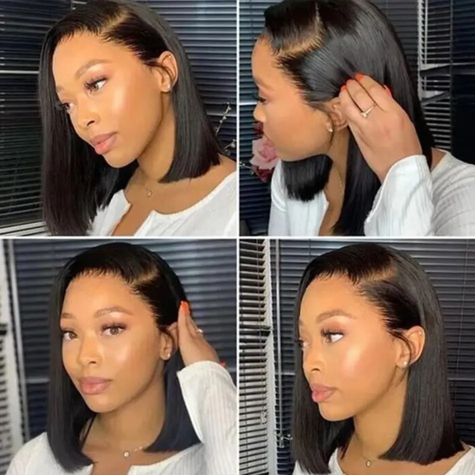 13x4 13x6 360 Short Bob Lace Brazilian Straight Wig Lace Bob Lace Human Hair Wigs for Black Women Pre Plucked  Lace Front Wigs