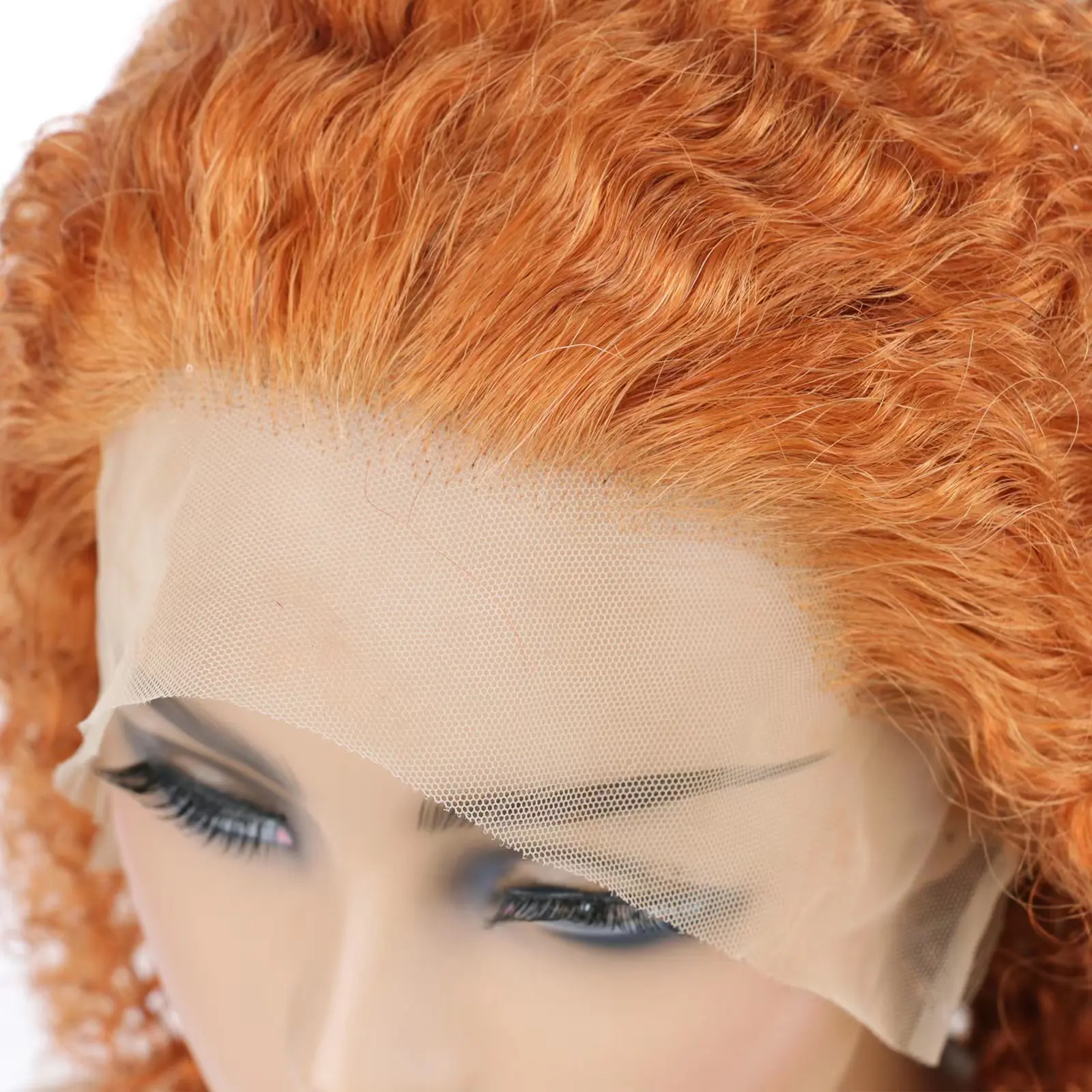 Ginger Orange Jerry Curly Bob Wig 13x4 Lace Front Human Hair Wigs For Women Short Bob Curly Human Hair Wigs Transparent Lace Wig