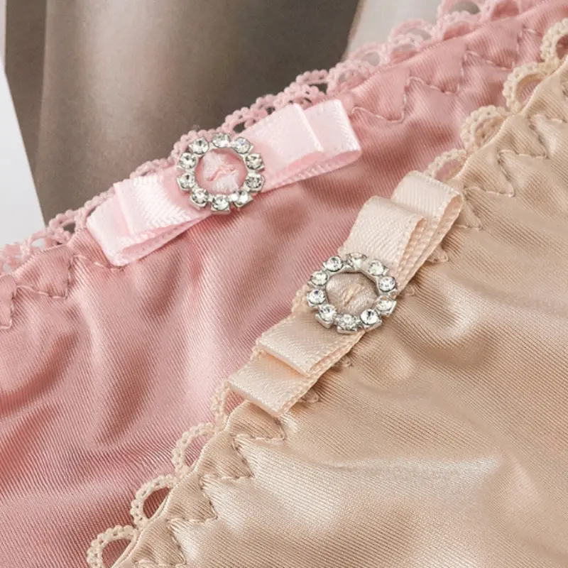 Women's Briefs Soft Satin Strings Women Panties Elastic Low Waist Seamless Breathable Comfortable Women Underpants G-string