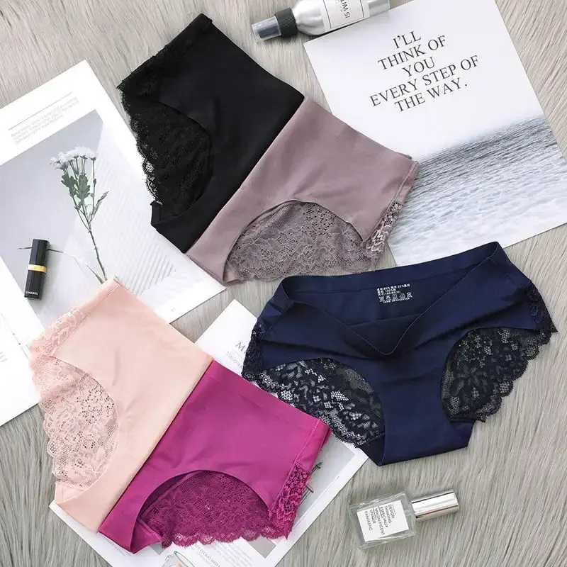 Set/lot Seamless Women Hollow Out Panties Set Underwear Comfort Lace Briefs Low Rise Female Sport Panty Soft Lady Lingerie
