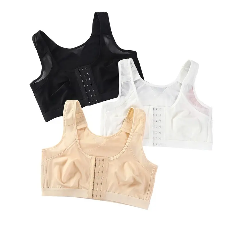 Women Post Surgical surgery Front Open Full Support Recovery Bra non-padded wire free Post Breast Augmentation Operative bra