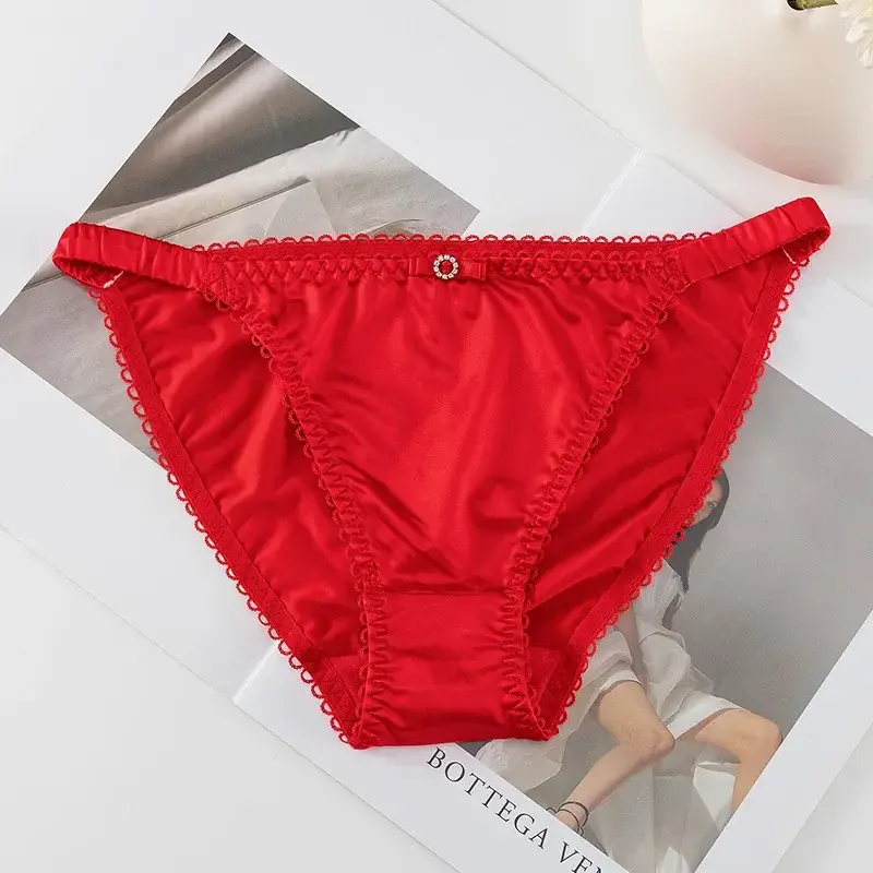 Soft Satin Strings Women Panties Elastic Low Waist Seamless Underwear T-back G-string Lingerie Female Sexy