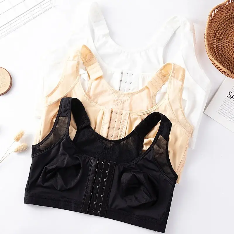 Women Post Surgical surgery Front Open Full Support Recovery Bra non-padded wire free Post Breast Augmentation Operative bra
