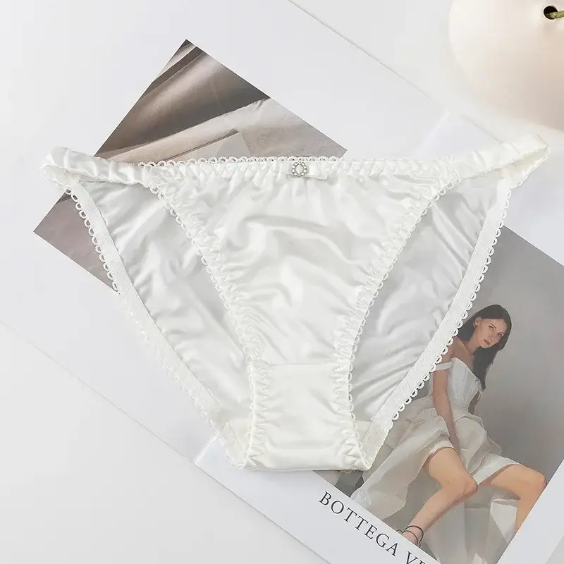 Soft Satin Strings Women Panties Elastic Low Waist Seamless Underwear T-back G-string Lingerie Female Sexy