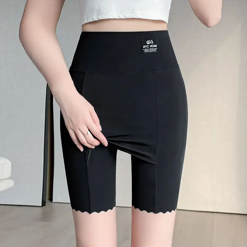 Plus Size Women Shorts Under the Skirt Big Large Summer Seamless Protective Spandex Hip-up Safety Pants Skirt Underpants White