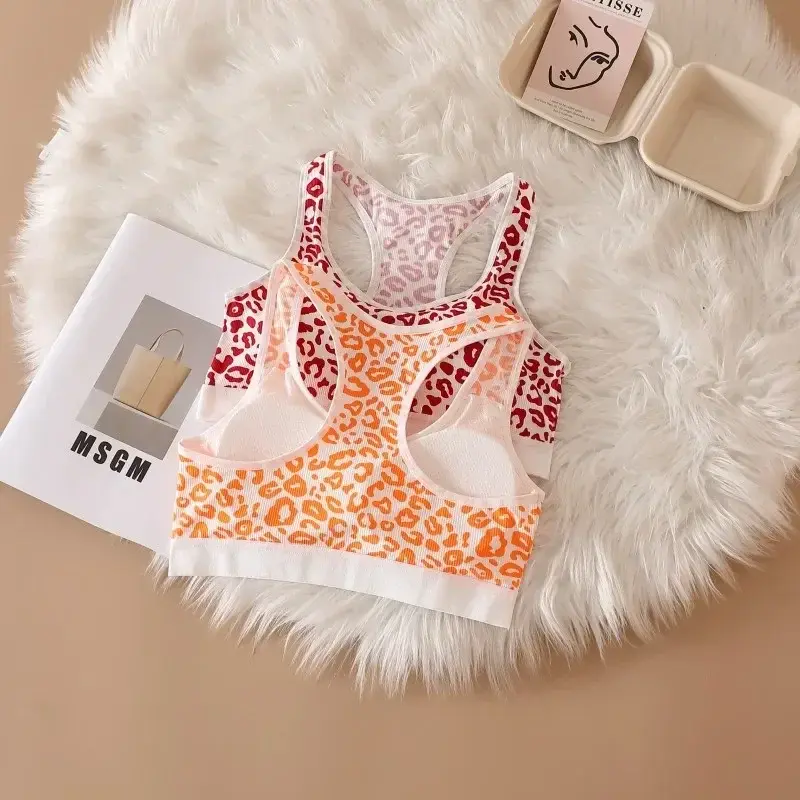 Women Seamless Bra Set Low Waist Panties Leopard Bralette Sexy Lingerie Set Vneck Sport Brassiere Female Cotton Underwear Set