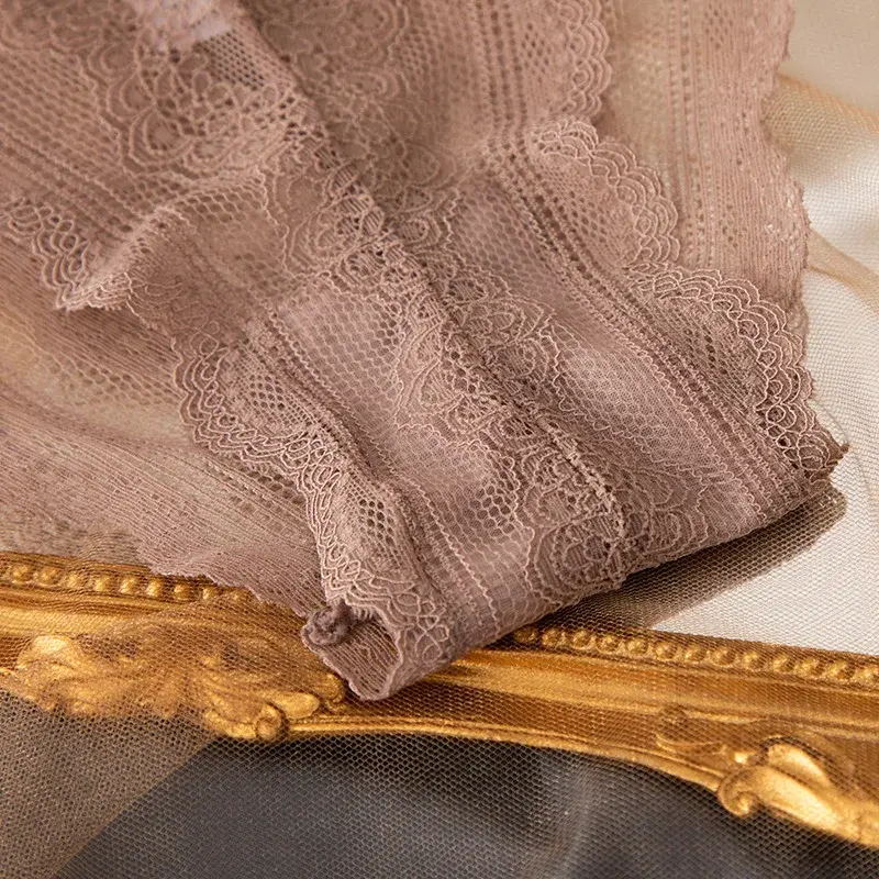 European American Lace Underwear Fashion Soft Transparent Lace Sexy Temptation Comfortable Cotton Low Waist Girl Underwear