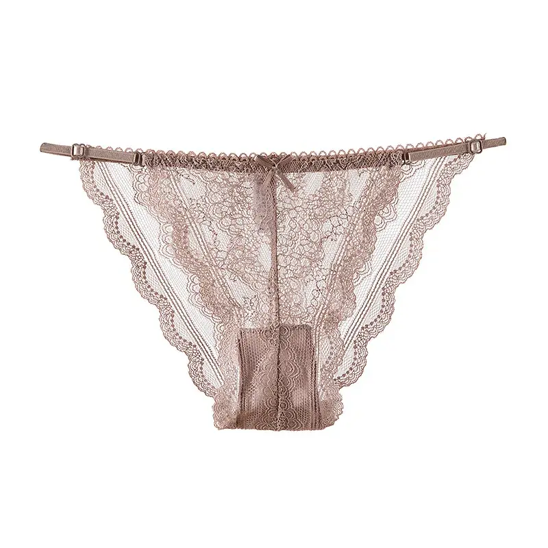 European American Lace Underwear Fashion Soft Transparent Lace Sexy Temptation Comfortable Cotton Low Waist Girl Underwear