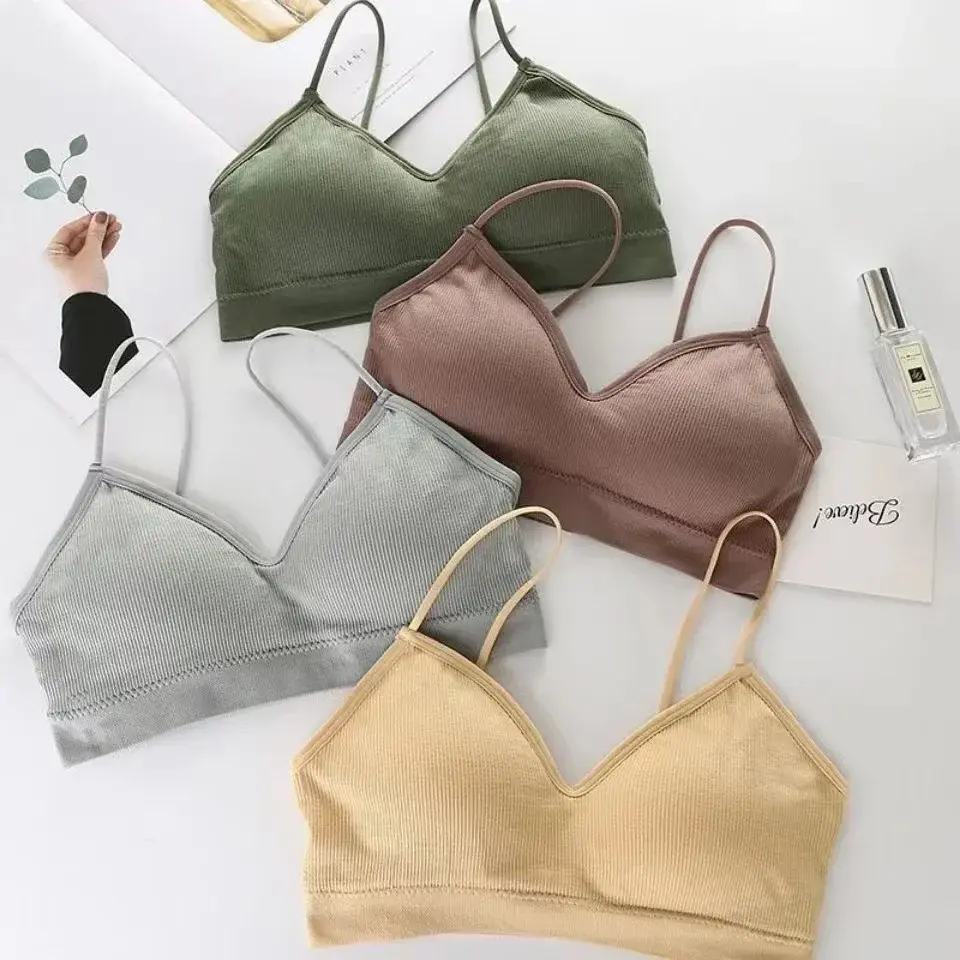 High Elastic Bra Women Gathering Bralette Push Up Bra Summer Anti-light Wild Bra Tube Top Sexy No Rims Lingerie
