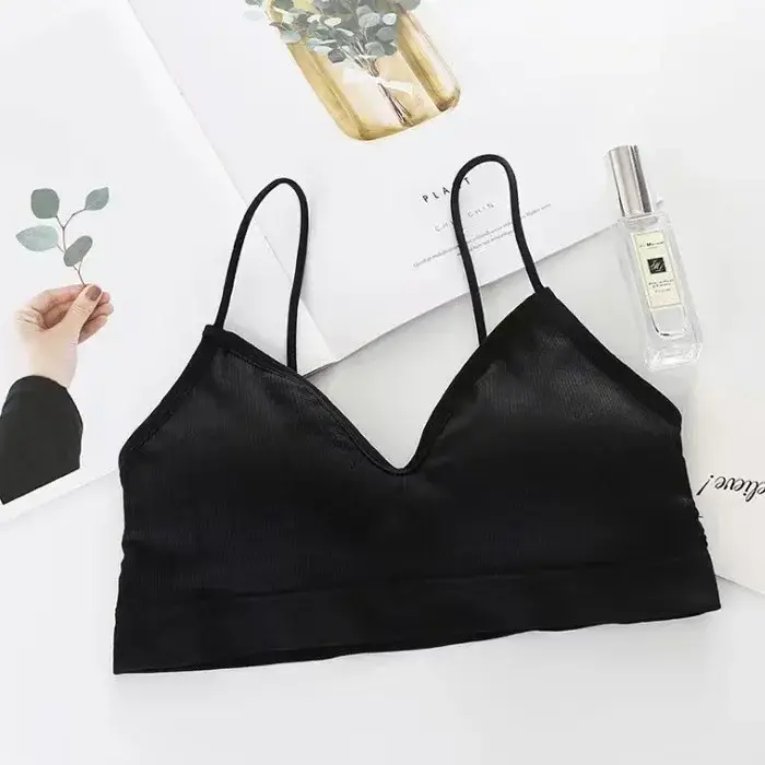 High Elastic Bra Women Gathering Bralette Push Up Bra Summer Anti-light Wild Bra Tube Top Sexy No Rims Lingerie