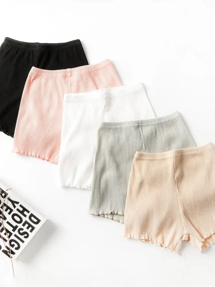 Plus Size Women Shorts Under the Skirt Big Large Summer Seamless Protective Spandex Hip-up Safety Pants Skirt Underpants White