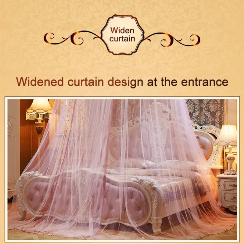 European Style Ceiling Mounted Round Canopy Mosquito Net for  Bed Summer Bedding Decor