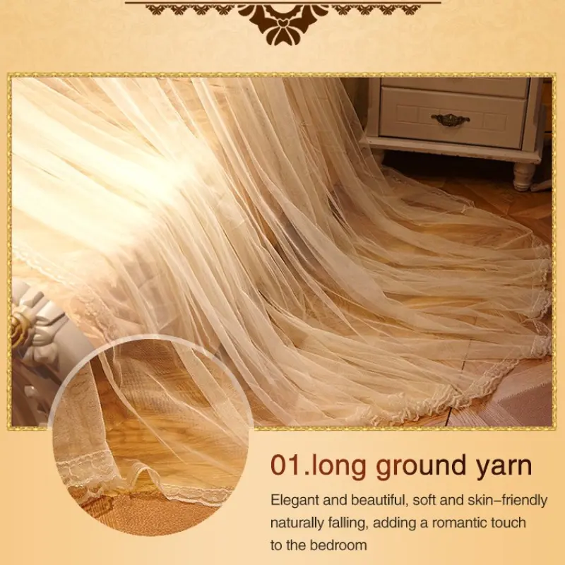 European Style Ceiling Mounted Round Canopy Mosquito Net for  Bed Summer Bedding Decor