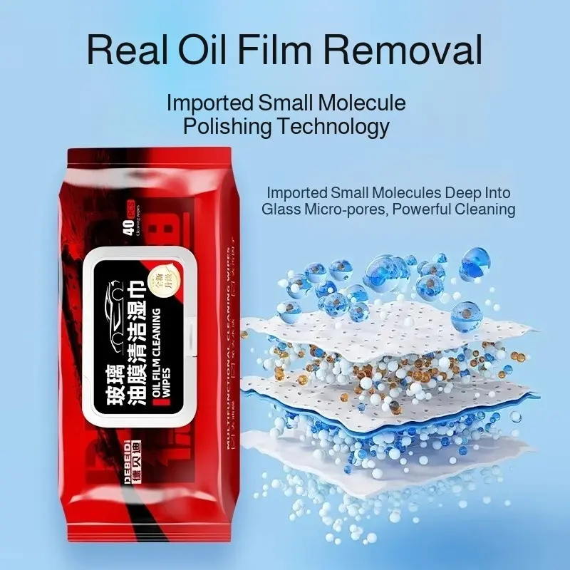 Auto Glass Wipes Nonstaining Stain Remover Cleaning Wipes Soft Glass Cleaner Oil Film Remover Wipes