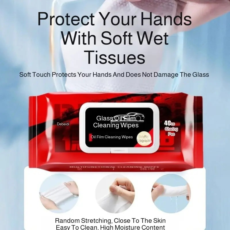 Auto Glass Wipes Nonstaining Stain Remover Cleaning Wipes Soft Glass Cleaner Oil Film Remover Wipes