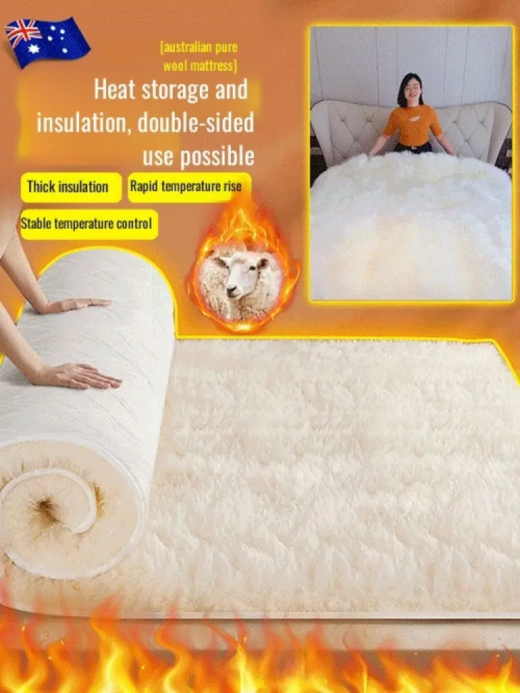 Household Mattress Double Thickened Machine Washable Mattress Plush Winter Cashmere Mattresses Bedroom Winter Thick Warm Cushion