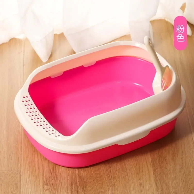 Leather Cat Litter Box Resin Small Drop Proof Litter Pan Orange Cat Special Cat Litter Boxes