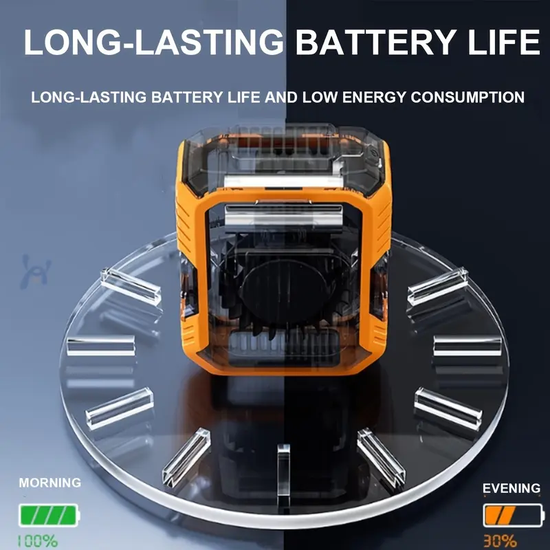 Outdoor Waist-mounted Fan Quiet Ultra-powerful Waist-mounted Fan USB Handheld Fan for Outdoor Cooling Charging Lighting Function