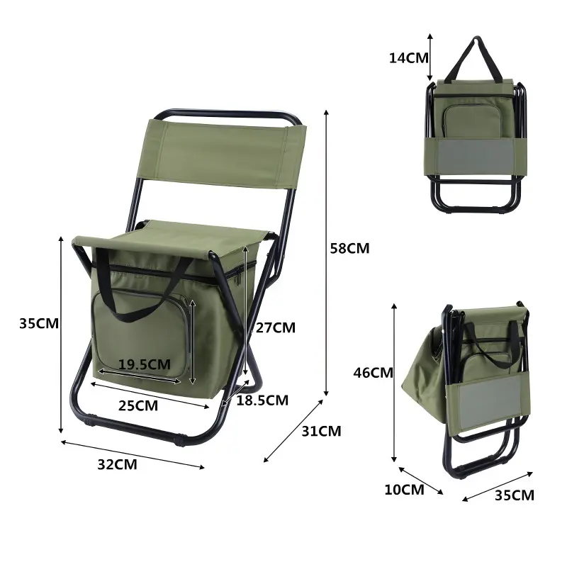 Portable outdoor folding chair three-in-one leisure chair outdoor camouflage small stool leisure cam
