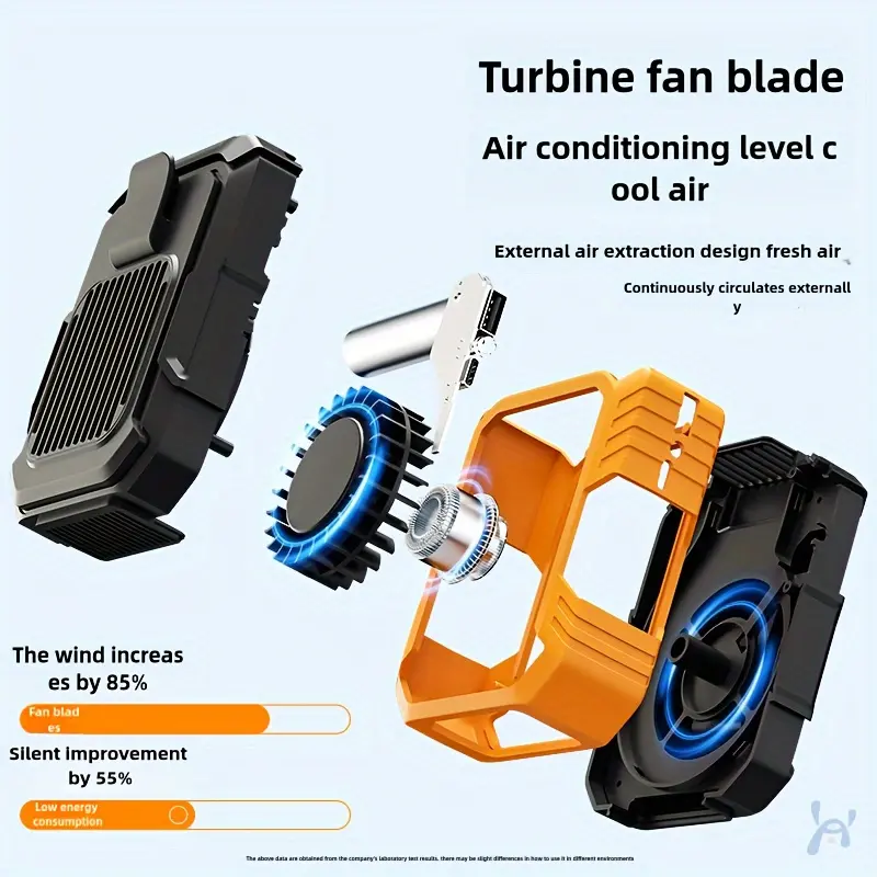Outdoor Waist-mounted Fan Quiet Ultra-powerful Waist-mounted Fan USB Handheld Fan for Outdoor Cooling Charging Lighting Function
