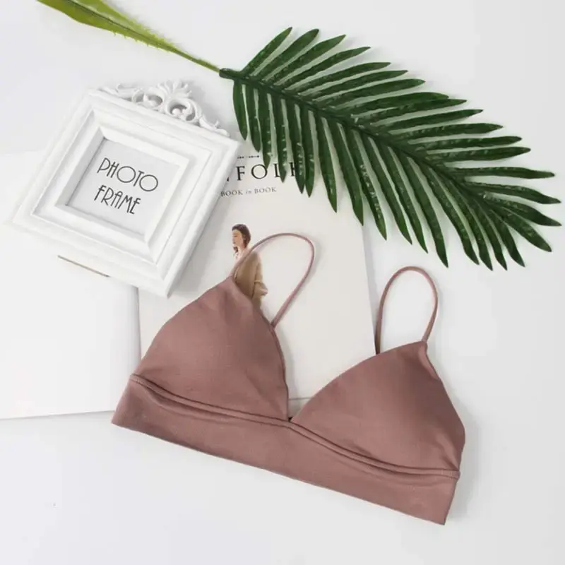 Summer Women Bra French Triangle Tube Top Sexy Seamless Bras Camisole Wireless Backless Lingerie Bralette