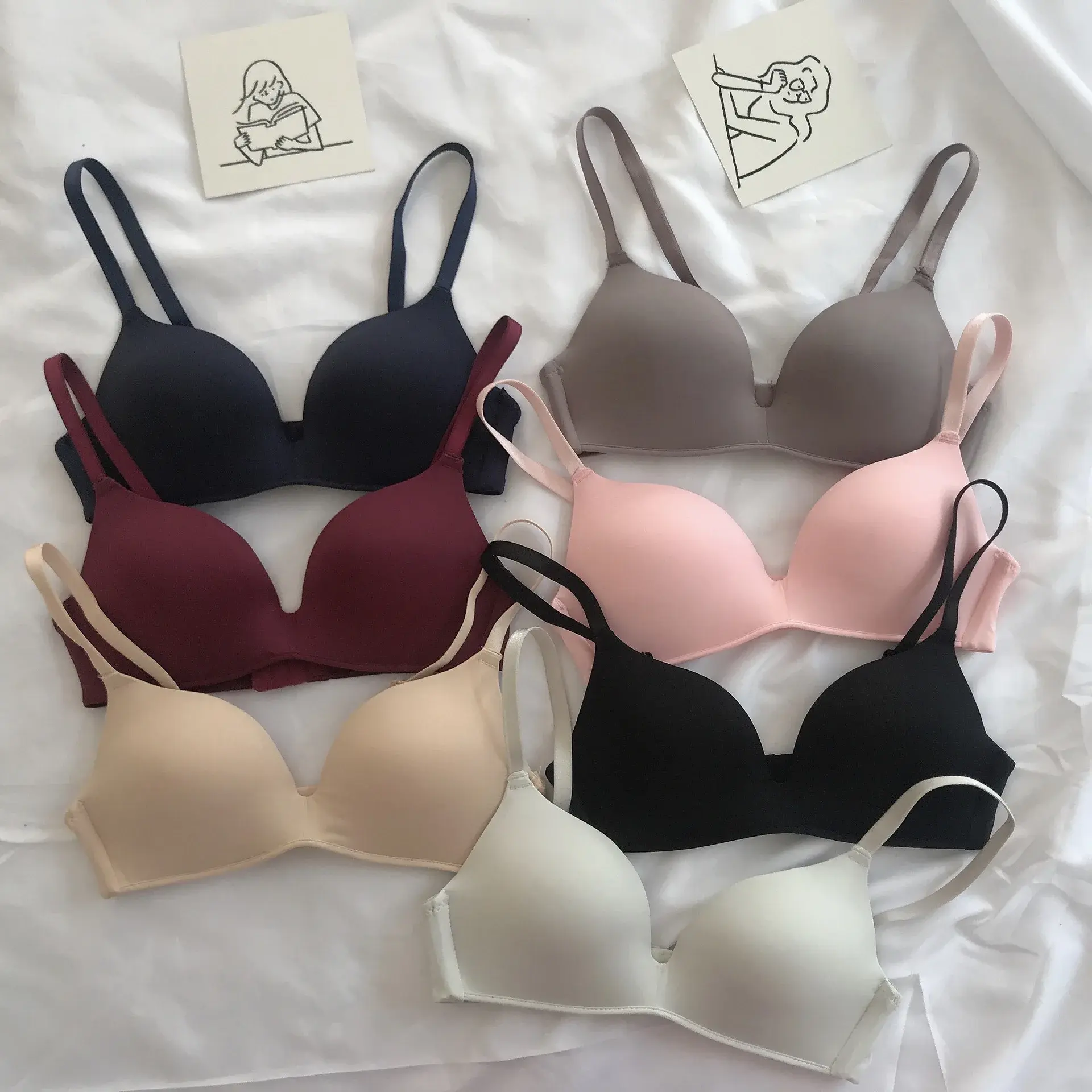 Seamless Bras for Women Push Up Bras No Wire Brassiere A B Cup Underwear Sexy Bralette Three Quarters(3/4 Cup) Lingerie