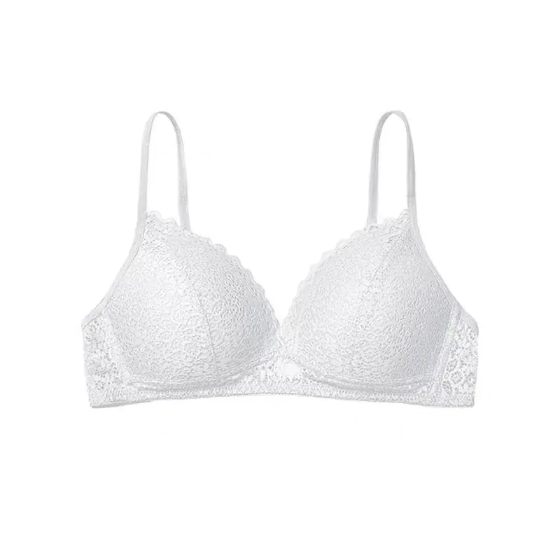 Wirefree Bra Women Push Up Sexy Underwear Thin Breathable Girls Bras Hollow Out Lace Brassiere Sleep Bra