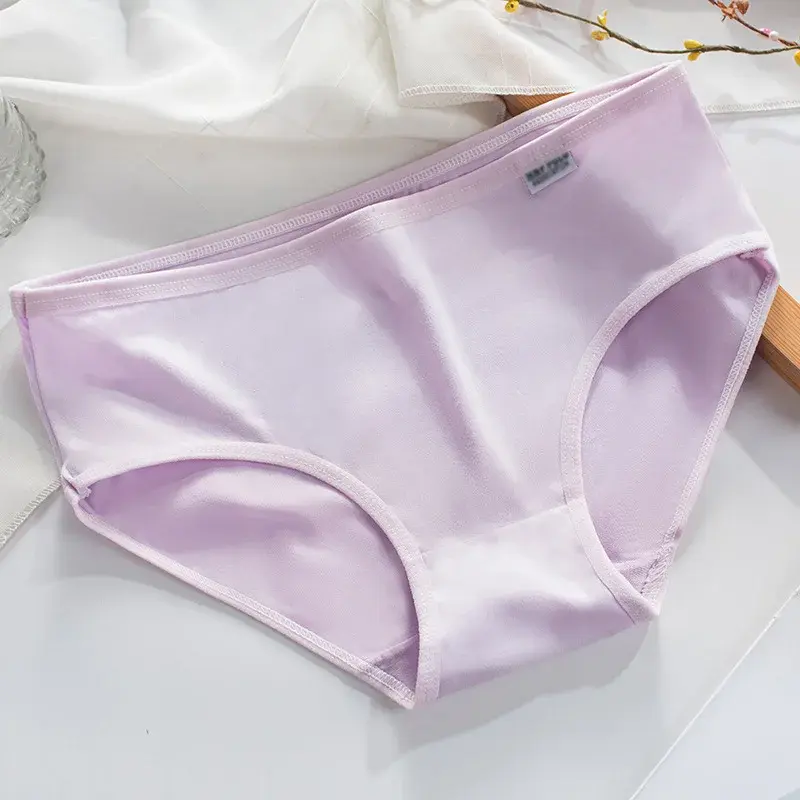Plus Size Panties Women's Cotton Underwear Girls Briefs Solid Color Lingeries Shorts Comfortable Underpant For Woman