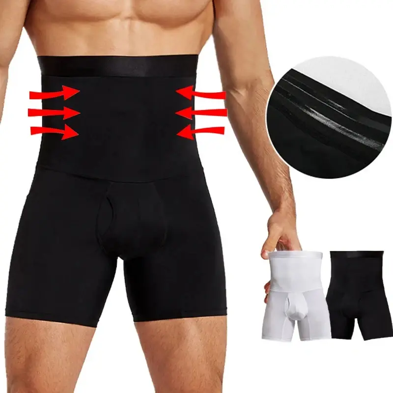 Men's Body Shaper Solid High Waisted Breathable Elastic Mens Shapewear Pants Comfortable Slimming Tight Shorts Trainer Shapewear