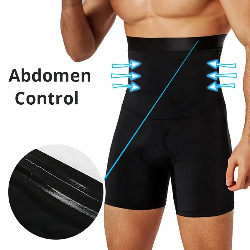 Men's Body Shaper Solid High Waisted Breathable Elastic Mens Shapewear Pants Comfortable Slimming Tight Shorts Trainer Shapewear