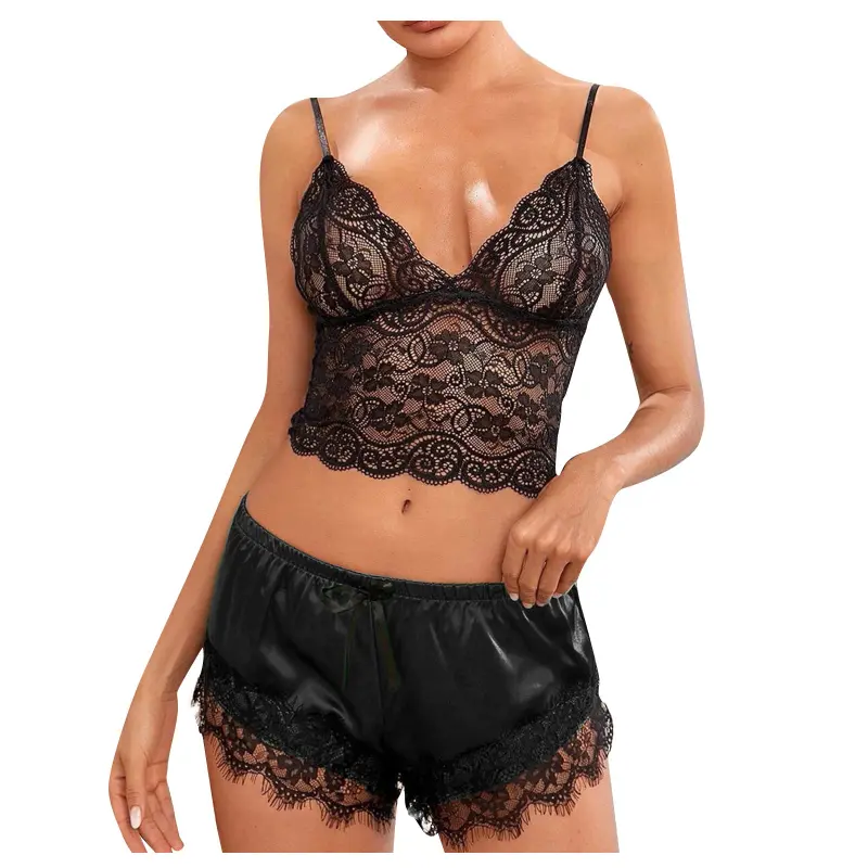 Women's Pajama Set European and American Sexy Women's Lingerie Pajamas Lace Pajamas Underwear Nightdress Sexy Female Nightdress
