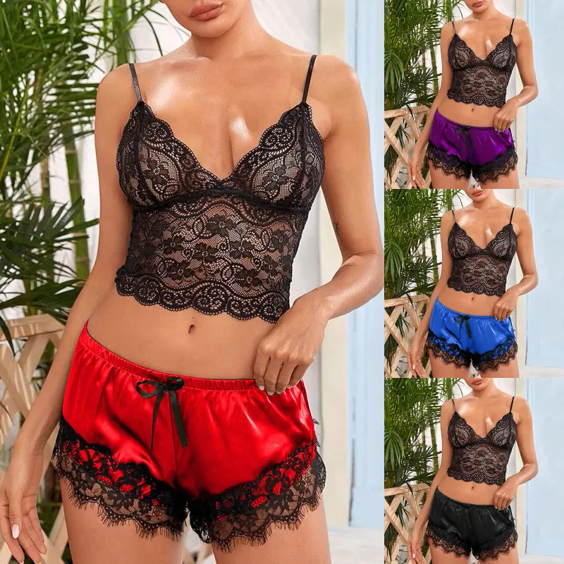 Women's Pajama Set European and American Sexy Women's Lingerie Pajamas Lace Pajamas Underwear Nightdress Sexy Female Nightdress