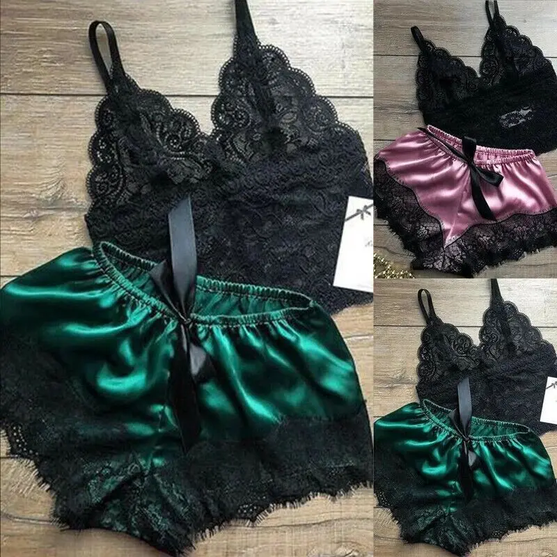 Women's Pajama Set European and American Sexy Women's Lingerie Pajamas Lace Pajamas Underwear Nightdress Sexy Female Nightdress