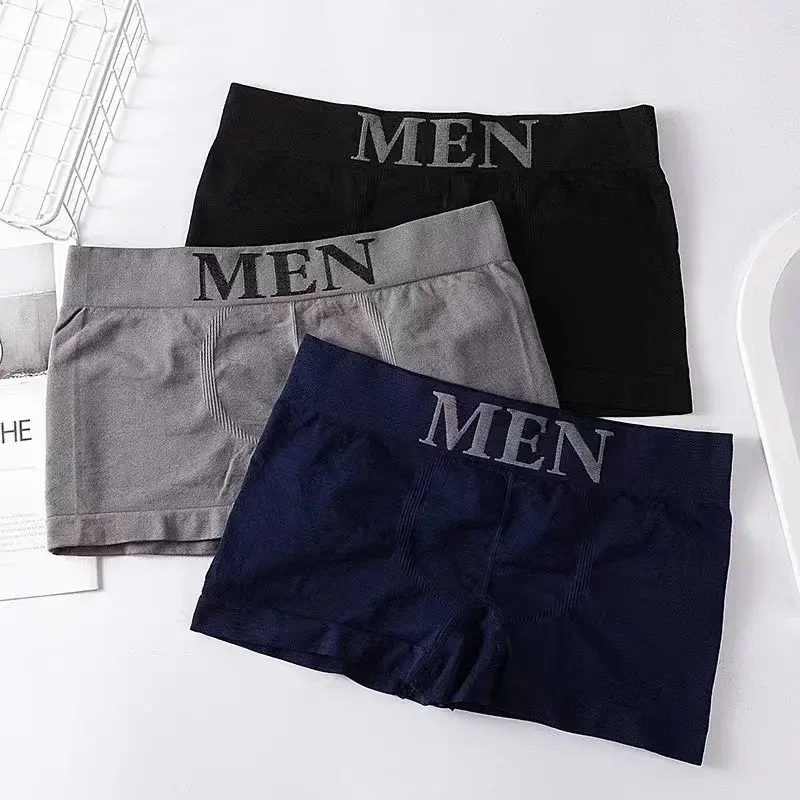 Men's Panties Underwear Boxers Breathable Man Boxer Solid Underpants Comfortable Male Brand Shorts Black Blue Underwear