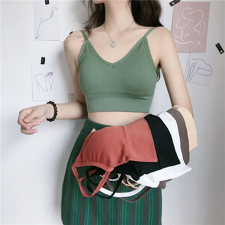 Sexy Seamless Bras For Women Padded Underwear U Backless Bralette Sleep Top Camis Cotton Wireless Fitness Bra Lingerie