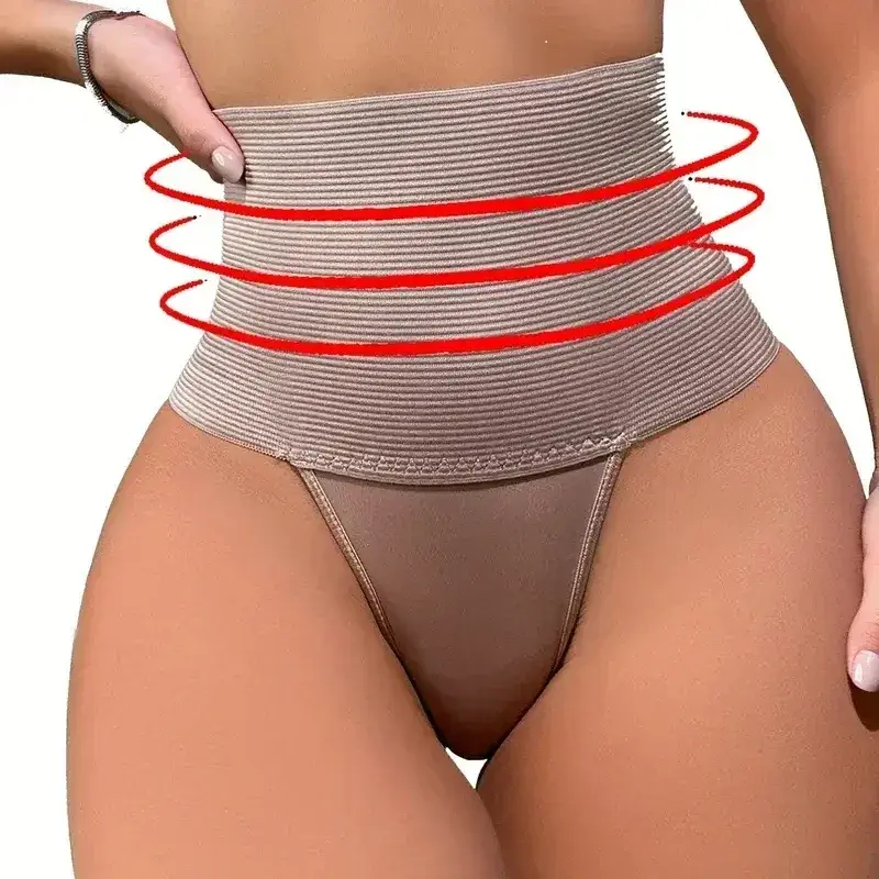 1Pcs Women High Waist Control Shaper Thongs Breathable Comfort Elastic Intimates Shapewear Panties Lingerie Underwear