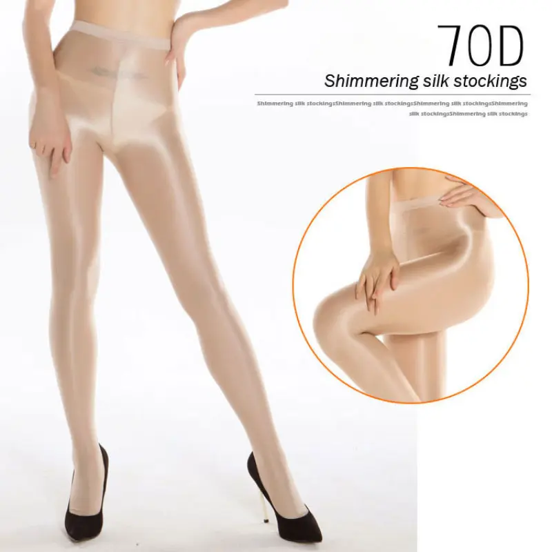 70D Ladies' Shiny Stockings Sexy Leggings Shiny Oil Satin Tights Underwear Dance Singer Reflective Stockings DS Nightclub